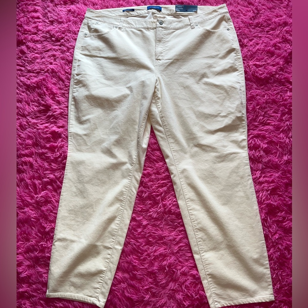 Talbots Flawless Corduroy Slim Leg Ankle Pants Size 20W